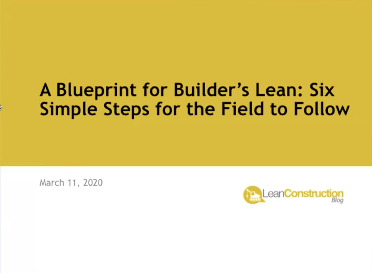 A Blueprint for Builder’s Lean: Six Simple Steps for the Field to ...